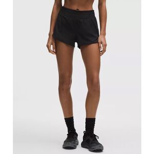LULULEMON Women’s Black High-Rise Lined Hotty Hot Running Shorts Size 10